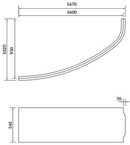 Masca frontala cada 160 cm, orientare stanga dreapta, Cersanit Joanna New
