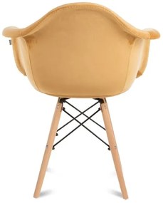 SET 2x scaun de sufragerie NEREA 80x60,5 cm galben/fag