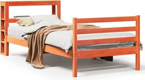 vidaXL Pat de zi fără saltea, maro ceruit, 90x200 cm, lemn masiv pin