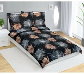 Bellatex Lenjerie de pat din bumbac Palm Leafnegru, 140 x 200 cm, 70 x 90 cm