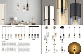 Lustra cu 4 pendule design modern ANNIKA negru