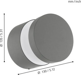 Eglo 97301 - LED Aplica perete exterior MELZO LED/11W/230V gri