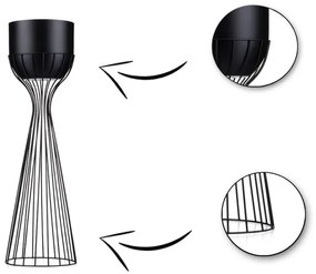 Ghiveci metalic de flori LOFT 56x20 cm negru