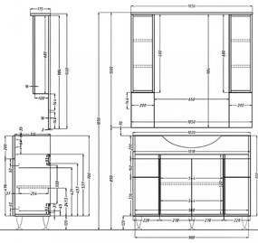 Dulap suspendat pentru baie Bianca Plus 105, culoare stejar sonoma