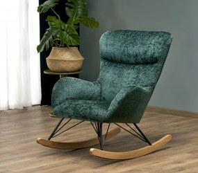 Fotoliu tip balansoar Castro stofa verde H92 cm