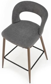 Scaun de bar tapitat H114 gri/nuc