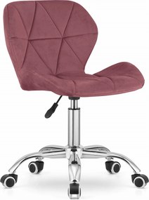 Set pentru birou ZARIMO masa 80x40 cm, negru + fotoliu AVOLA VELVET, roz inchis
