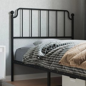 373916 vidaXL Tăblie de pat metalică, negru, 100 cm