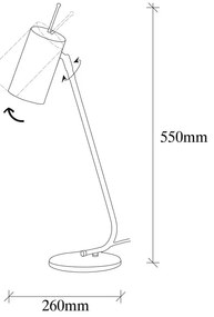 Veioză albă cu abajur din metal (înălțime 55 cm) Sivani – Opviq lights