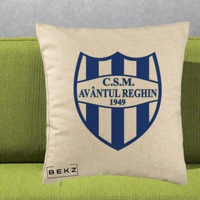 Perna Personalizata CSM Avantul Reghin 1949, 40x40 cm, Bej, Husa Detasabila, Perna Inclusa, BEKZ®
