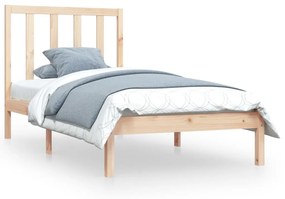 Cadru de pat, 90x200 cm, lemn masiv de pin Maro, 90 x 200 cm