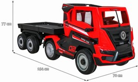 Camion Electric cu acumulator pentru copii NOVOKIDS™ Super Trailer , Roti din Cauciuc EVA, Max 30 kg , Usi cu deschidere , Baterie12V, 2 Viteze,