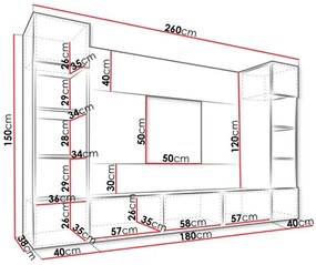 Mobilier living Coprea I (Negru + Marmură negru) . 1104549