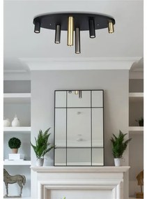 Searchlight 50571-6BK - Plafonieră TUBES 6xGU10/10W/230V 80x30 cm