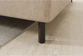 Colțar bej extensibil/cu spațiu de depozitare cu tapițerie din catifea (cu colț pe partea dreaptă/în formă de ”L”) Barea – ELTAP