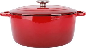 Oală fontă emailată cu capac 28 cm. 6.9 L, Roșu tradițional Fontestic Cosy &amp; Trendy 9967503