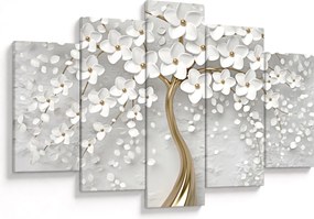 Tablou cu copac alb cu flori (150x105 cm)