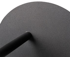 Lampa de perete Art Deco neagră cu sticlă fumurie - Flore