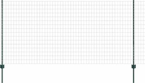 vidaXL Gard cu Stâlp Verde 1,2 x 25 m Oțel și PVC