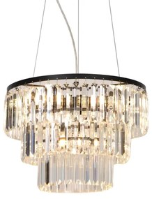 Lustră pe cablu Zuma Line P17127-4 TIFANNY 4xE14/40W/230V negru