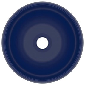 Chiuveta baie lux albastru inchis mat 40x15 cm ceramica rotund matte dark blue