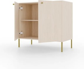 Comodă cu doua usi, 84x41x74cm, Tili System, ADRK Furniture (Culoare: Eucalipt / Eucalipt)