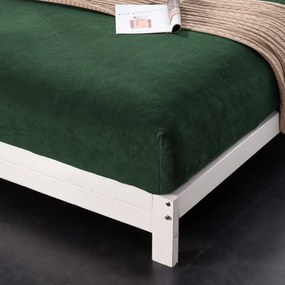 Cearsaf micropluș NOLVIA 160x200 cm verde inchis