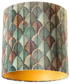 Abajur din catifea cu design frunze și interior auriu 40/40/40