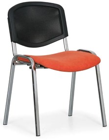 Scaun de conferinta Viva Mesh - picioare cromate, portocaliu/negru