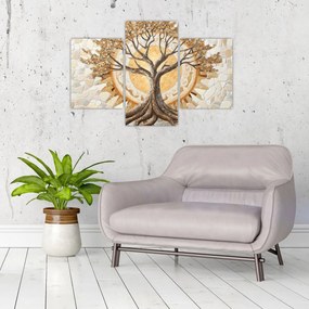 Tablou – Arborele vieții auriu în mozaic (90x60 cm)