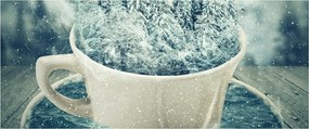Tablou - Lumea de iarnă într-o căniță (120x50 cm)