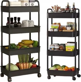 Reducere Raft pe roti POZIO 37x22x95 cm negru Calitatea II