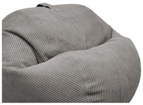 Fotoliu bean bag crem cu tapițerie din catifea reiată Roll 105 – SLOWDOWN