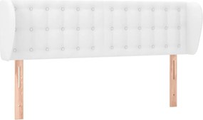 vidaXL Tăblie de pat cu aripioare, alb, 147x23x78/88cm piele ecologică