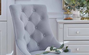 Scaun lemn masiv Dining Paris Blue/Beige, 56 × 65 × 98 cm - Beige