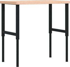 vidaXL Banc de lucru 100x60x(73-99,5) cm lemn masiv fag dreptunghiular