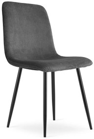 Scaun de dining gri RIFT cu picioare negre