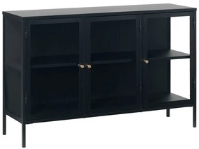 Vitrină neagră din metal 132x85 cm Carmel – Unique Furniture