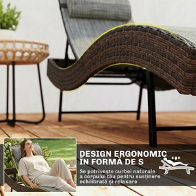 Outsunny chaise longue curbat | Aosom Romania