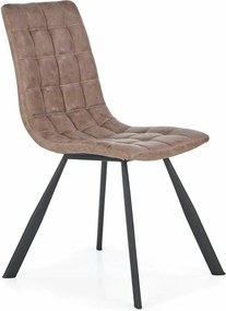 Scaun tapitat K280, maro/negru, piele ecologica/metal, 44x46x91 cm