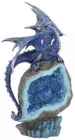 Statueta dragon albastru Custodele de cobalt 22 cm