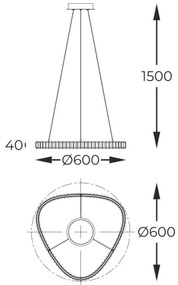 Lustră LED pe cablu Zuma Line MD3169-1-3GT ATHESA LED/25W/230V 2700-6000K + telecomandă