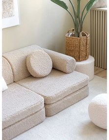 Canapea pentru copii maro deschis cu tapițerie din țesătură bouclé 132 cm Settee – Wigiwama