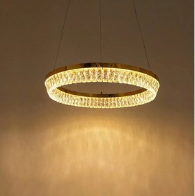 Lustra suspendata LED, Metal, Sticla, SAYOV 60 auriu
