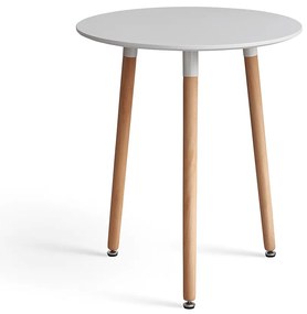 Masa dining, alb/fag, diametru 60 cm, ELCAN