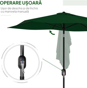 Outsunny Ombrellone da Giardino 2x3m Inclinabile e Apertura a Manovella Grigio | Aosom Romania