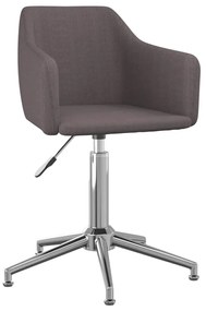 331195 vidaXL Scaun de bucătărie pivotant, gri taupe, material textil