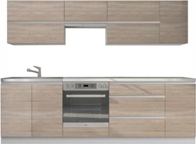 Set bucatarie LINE, stejar sonoma, PAL laminat, 260 cm