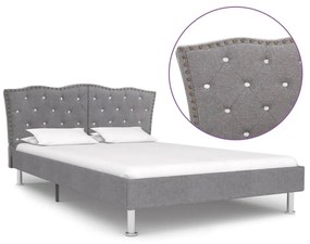 280539 vidaXL Cadru de pat, gri deschis, 140 x 200 cm, material textil