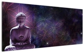 Tablou - Buddha cu florile vieții (120x50 cm)